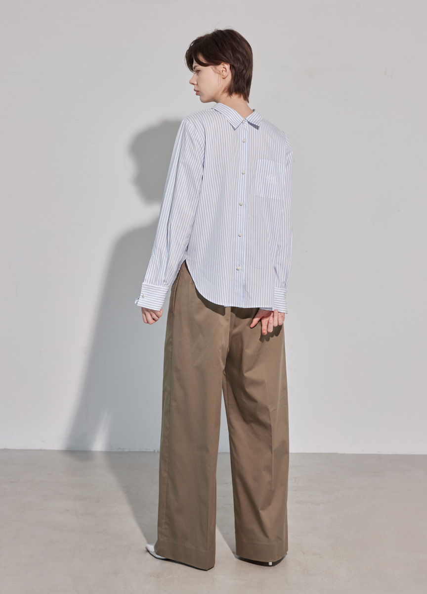 混棉口袋蓋設計直筒褲